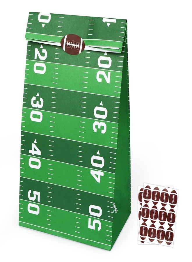 Abilat 24 Pack Football Party Treat Bags with Stickers Paper Football Party Gift Bags Candy Goodie Bags for Sports Themed Party Favors Football Birthday Party Supplies - Image 1